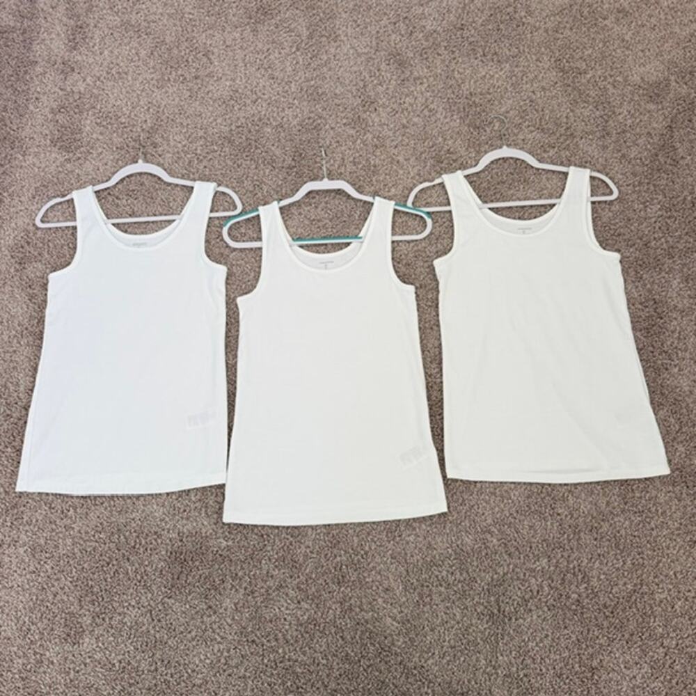 Amazon Essentials Slim-Fit Scoop Neck Tank Tops White Stretch Women's Large